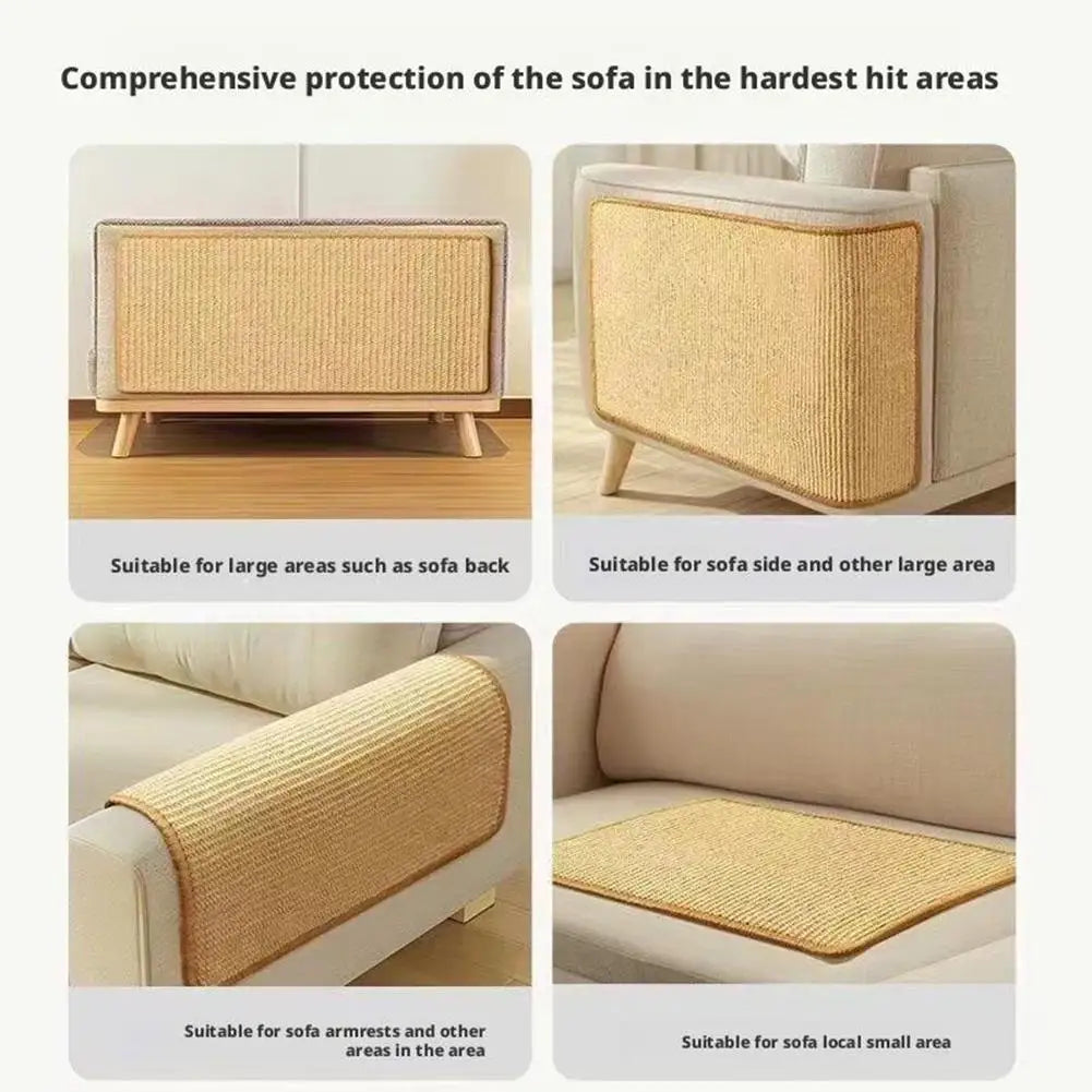 Rascador Adhesivo de Sisal para Gatos - Protector de Sofás y Paredes