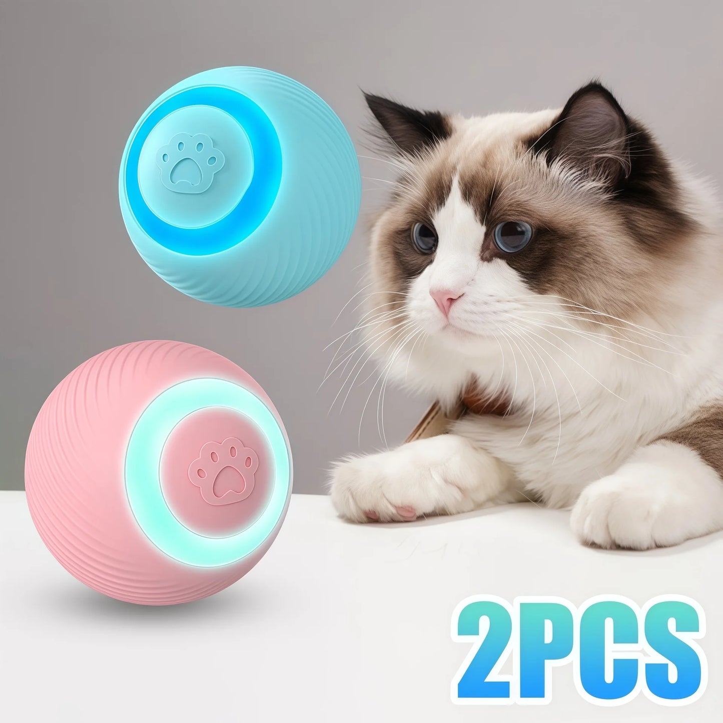 Pelota Interactiva Inteligente para Gatos - Recargable USB con Luz LED